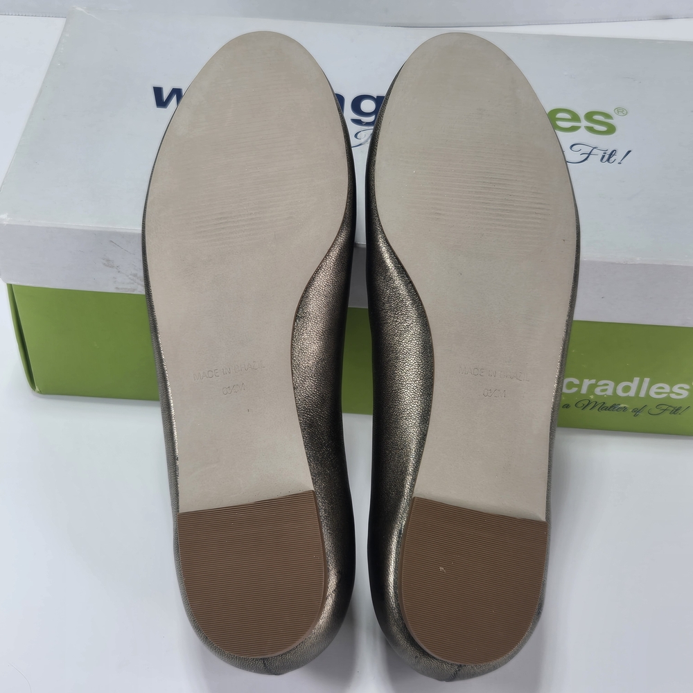 Walking Cradles Metallic Leather Ballet Flats - Women's Size 6 1/2 6.5 - Picture 7 of 12